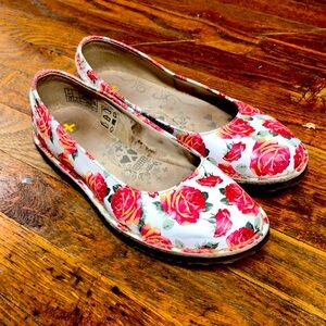 Rose-pattern Dr. Marten slippers